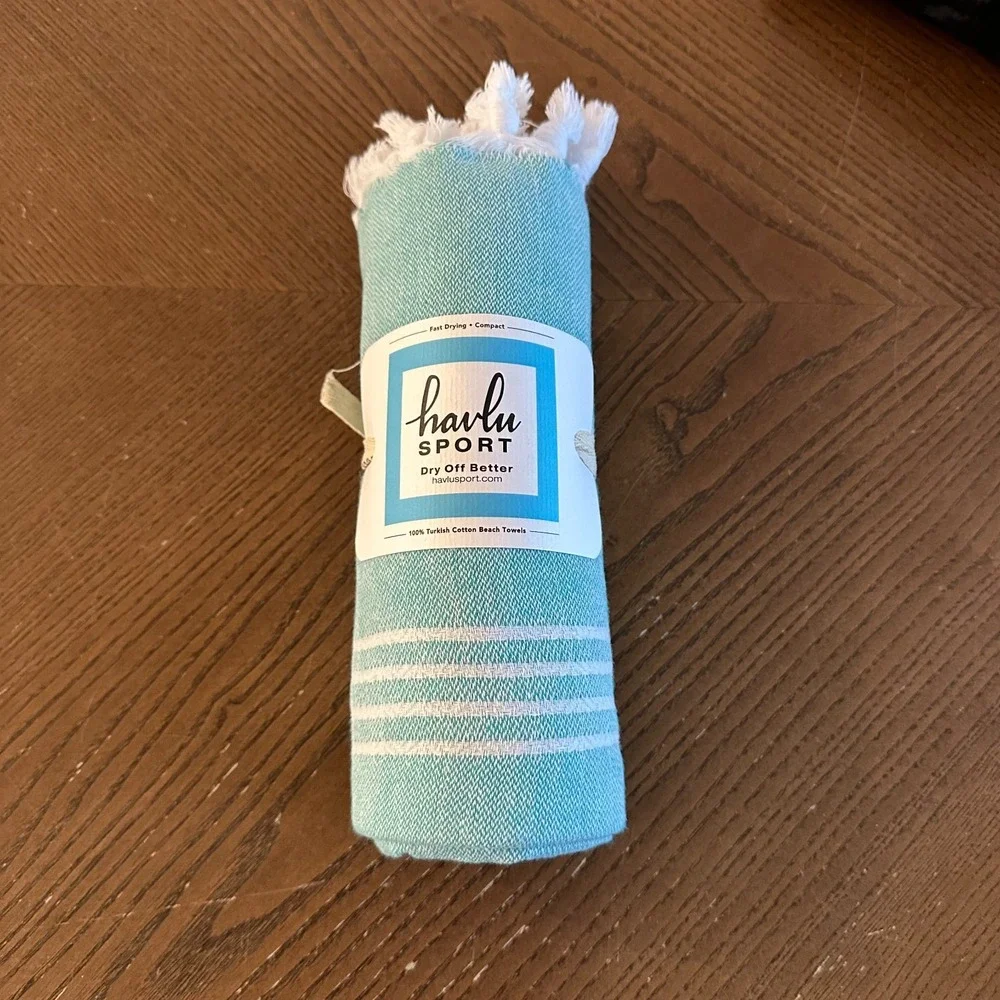 Havlu Sport Turkish Beach Towel 100% Cotton Towel Diamond Weave,‎ Blue